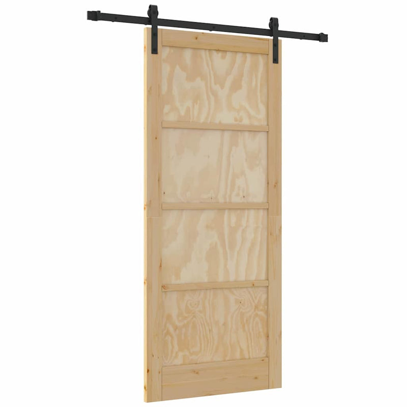 vidaXL Csúszóajtó Természetes és fekete 86 x 198.5 cm