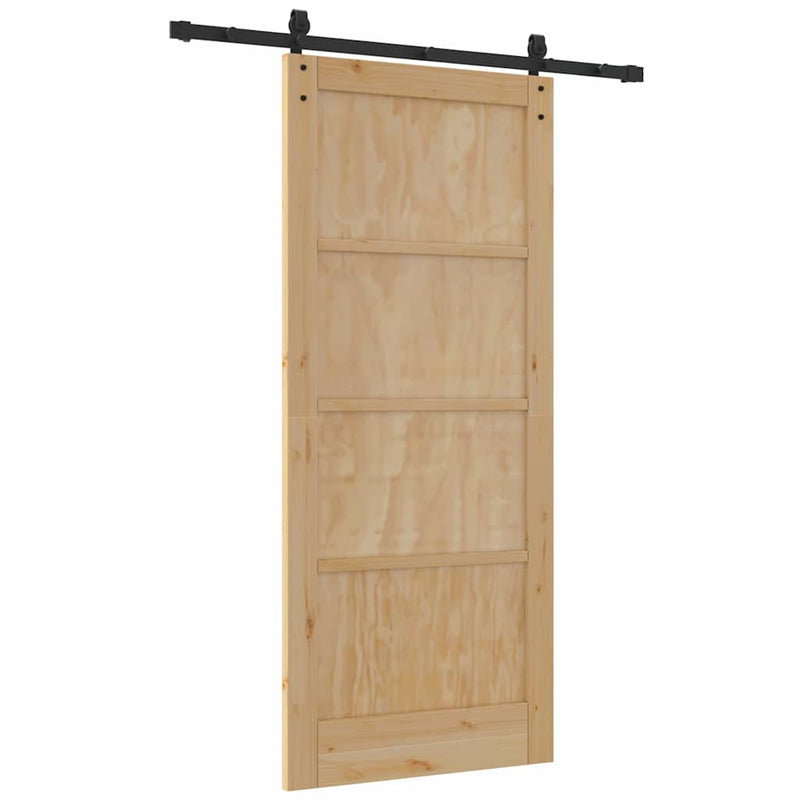 vidaXL Csúszóajtó Természetes és fekete 86 x 198.5 cm