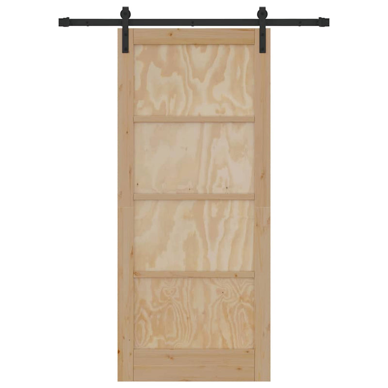 vidaXL Csúszóajtó Természetes és fekete 86 x 198.5 cm