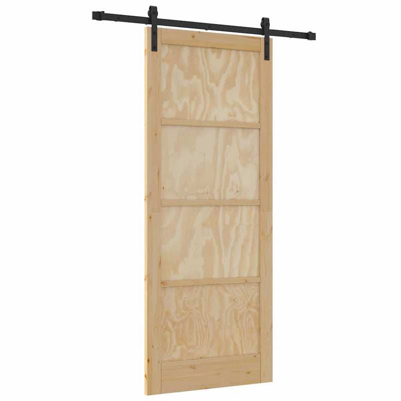 vidaXL Csúszóajtó Természetes és fekete 86 x 211 cm