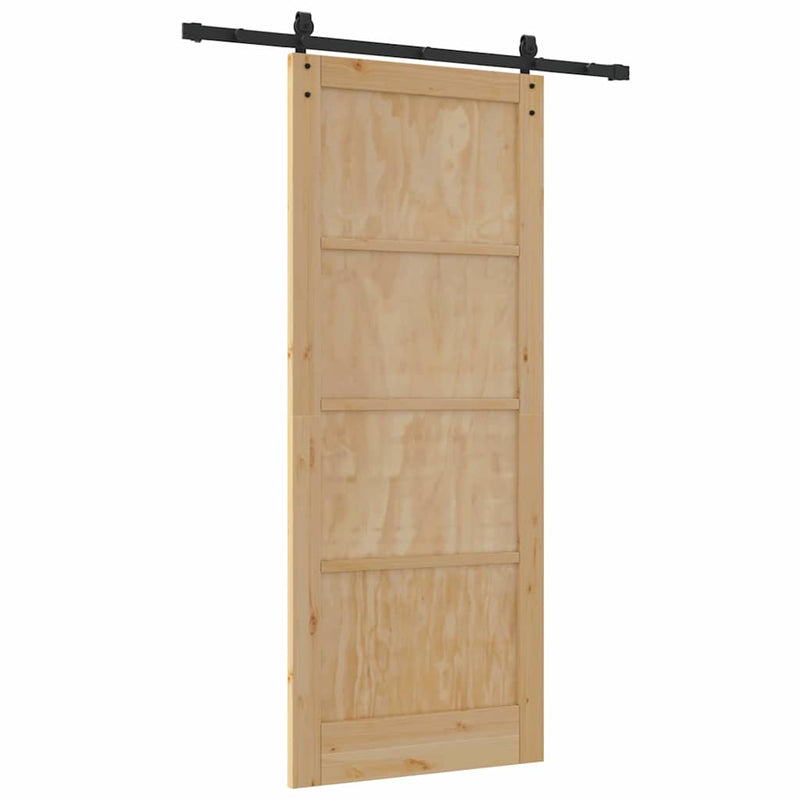 vidaXL Csúszóajtó Természetes és fekete 86 x 211 cm