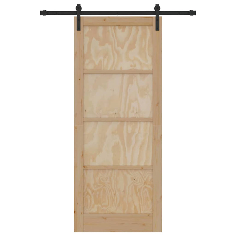 vidaXL Csúszóajtó Természetes és fekete 86 x 211 cm