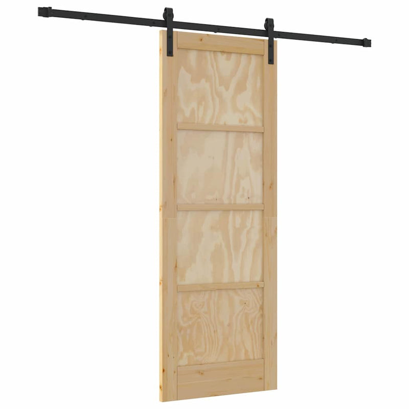 vidaXL Csúszóajtó Természetes és fekete 73.5 x 198.5 cm