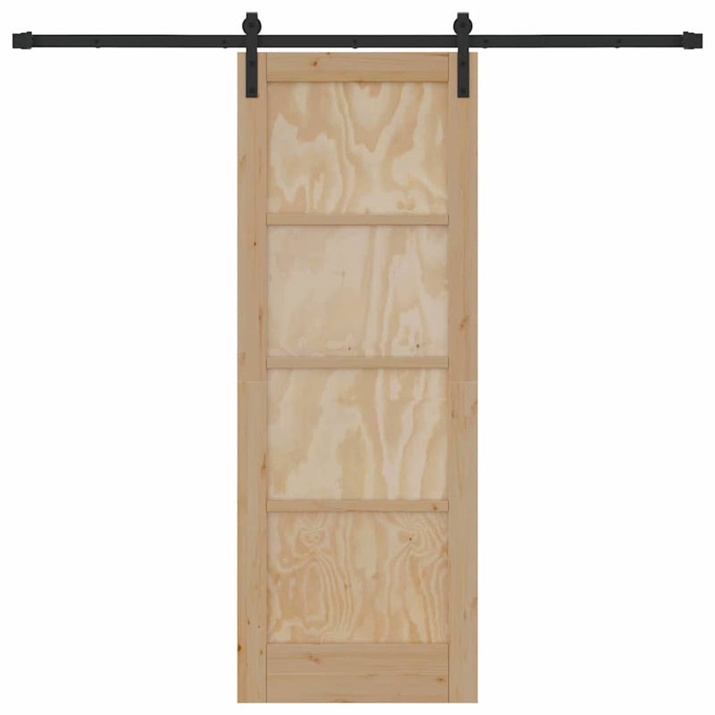 vidaXL Csúszóajtó Természetes és fekete 73.5 x 198.5 cm