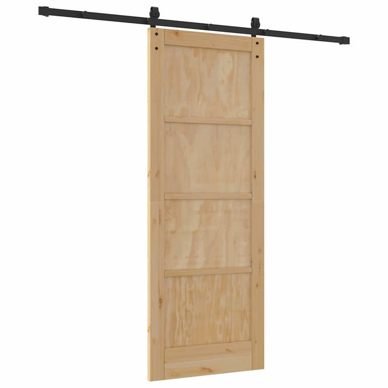 vidaXL Csúszóajtó Természetes és fekete 78 x 202 cm