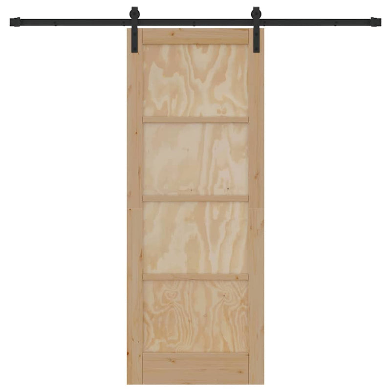 vidaXL Csúszóajtó Természetes és fekete 78 x 202 cm