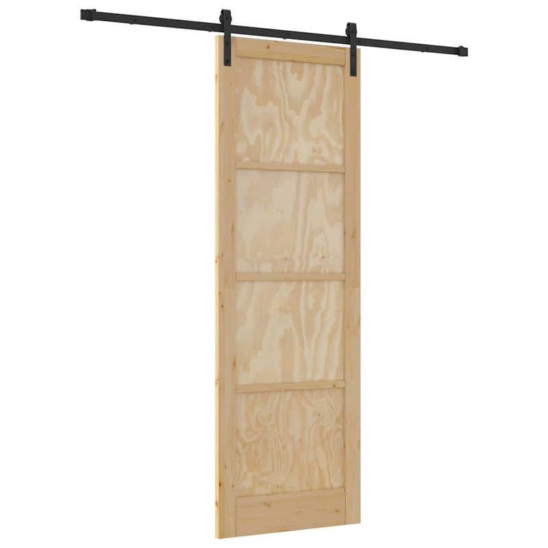 vidaXL Csúszóajtó Természetes és fekete 78 x 232 cm