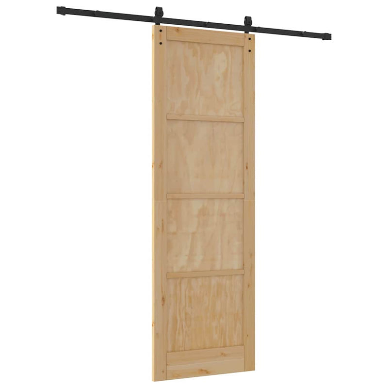 vidaXL Csúszóajtó Természetes és fekete 78 x 232 cm