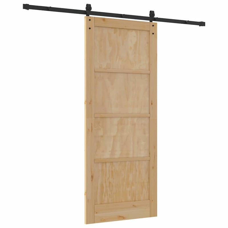 vidaXL Csúszóajtó Természetes és fekete 83 x 202 cm