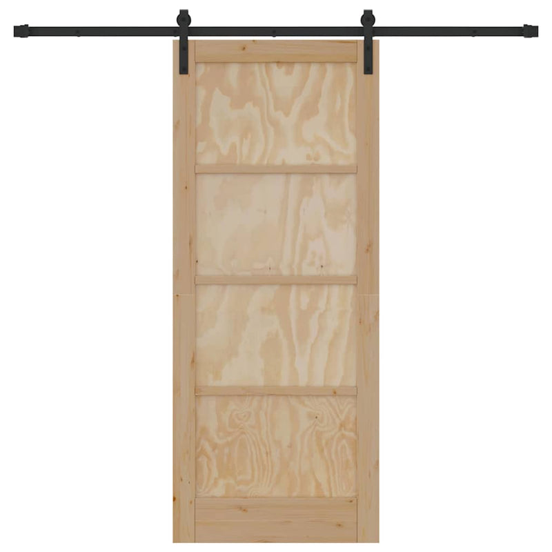 vidaXL Csúszóajtó Természetes és fekete 83 x 202 cm