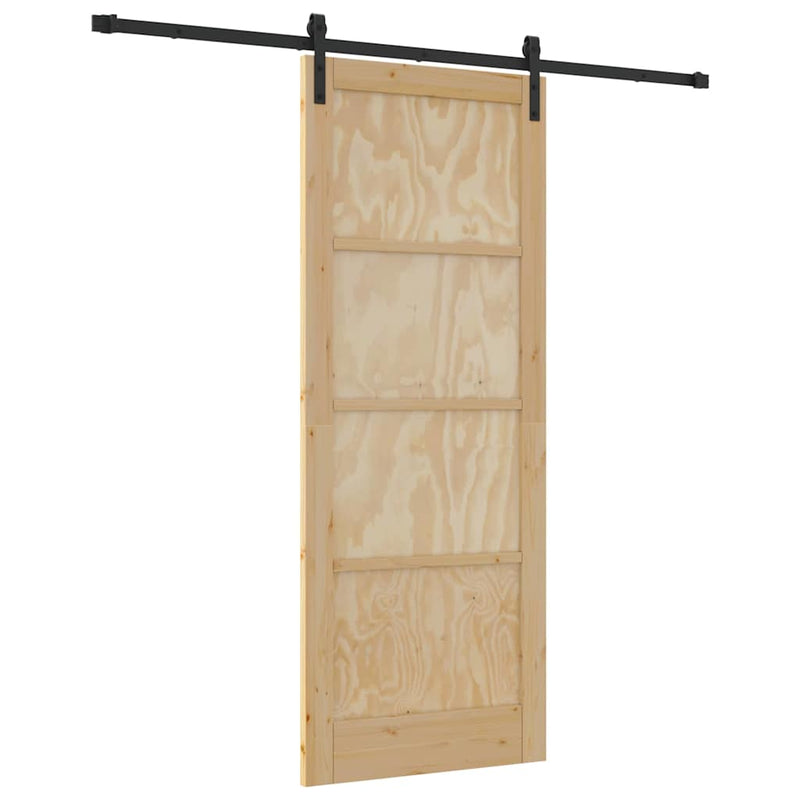 vidaXL Csúszóajtó Természetes és fekete 83 x 211 cm