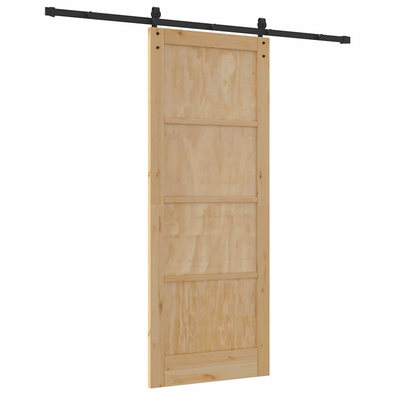 vidaXL Csúszóajtó Természetes és fekete 83 x 211 cm