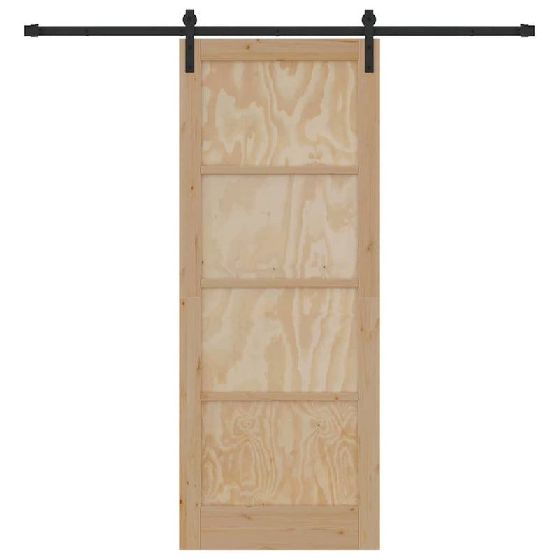 vidaXL Csúszóajtó Természetes és fekete 83 x 211 cm