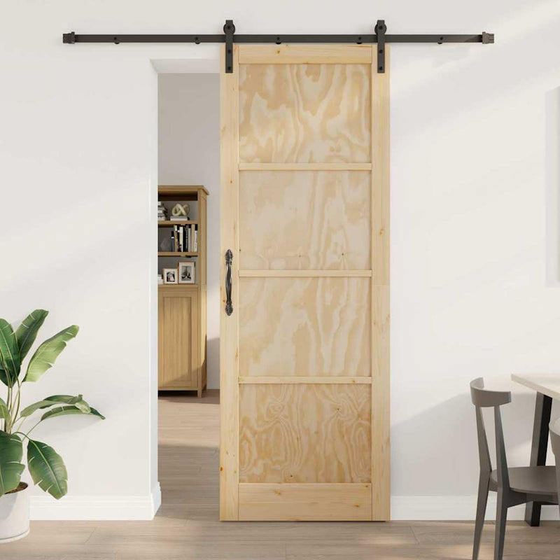 vidaXL Csúszóajtó Természetes és fekete 83 x 232 cm