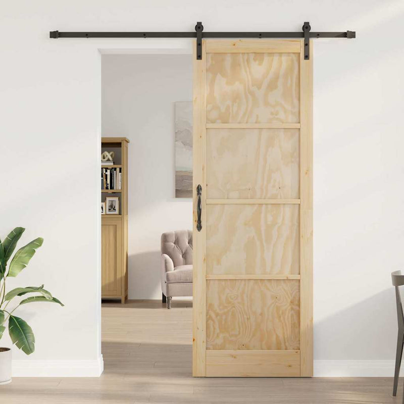 vidaXL Csúszóajtó Természetes és fekete 83 x 232 cm