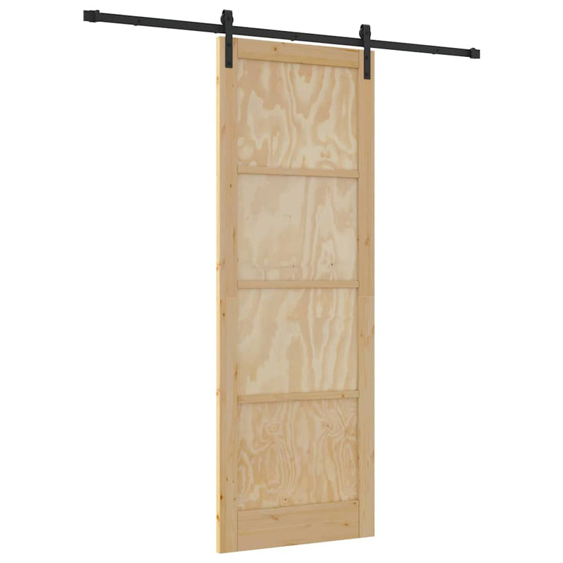vidaXL Csúszóajtó Természetes és fekete 83 x 232 cm