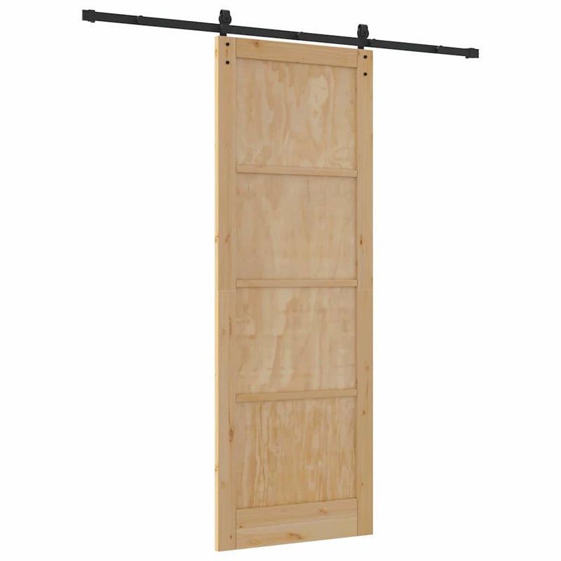 vidaXL Csúszóajtó Természetes és fekete 83 x 232 cm