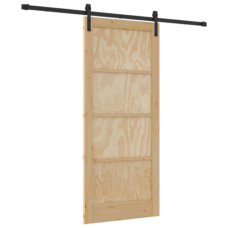 vidaXL Csúszóajtó Természetes és fekete 86 x 198.5 cm