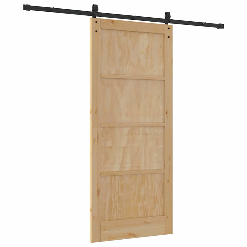 vidaXL Csúszóajtó Természetes és fekete 86 x 198.5 cm