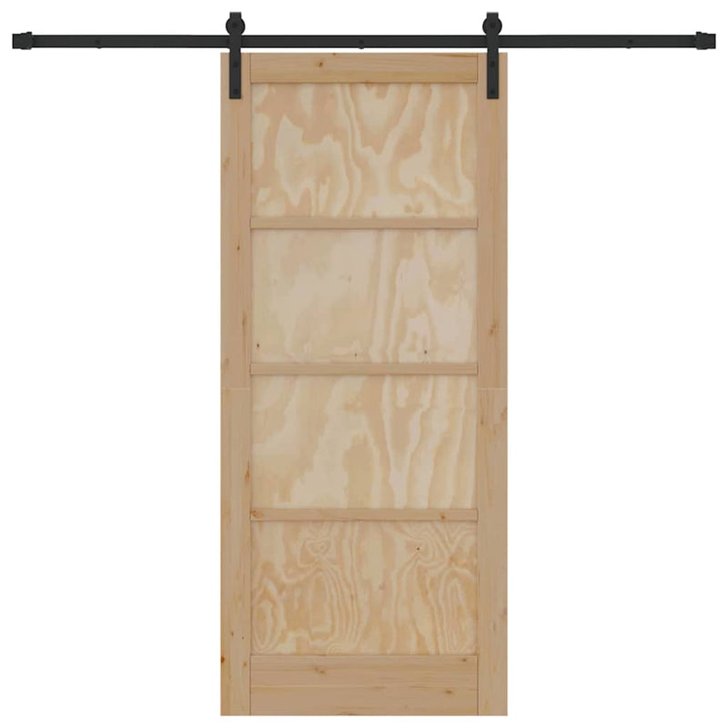 vidaXL Csúszóajtó Természetes és fekete 86 x 198.5 cm