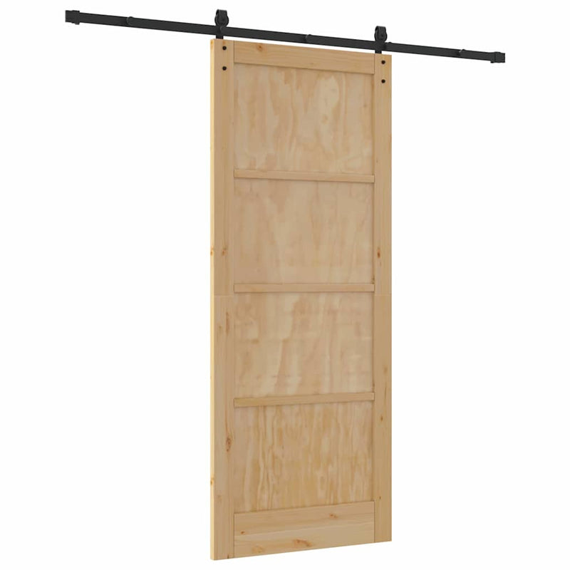 vidaXL Csúszóajtó Természetes és fekete 86 x 211 cm