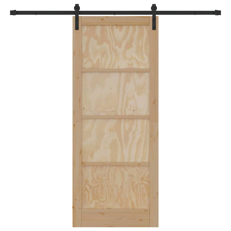 vidaXL Csúszóajtó Természetes és fekete 86 x 211 cm