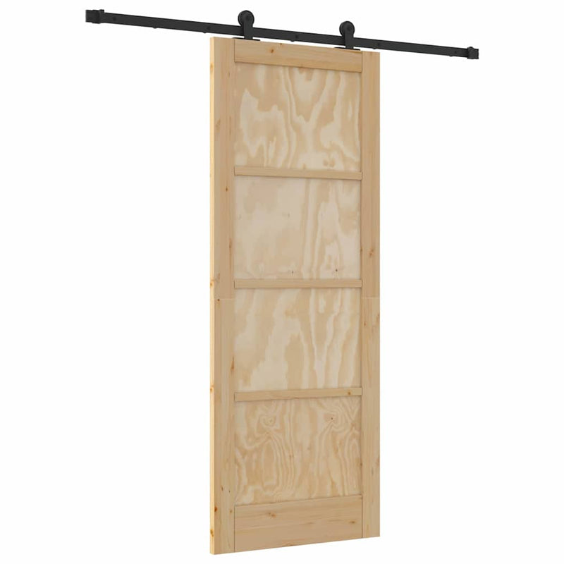 vidaXL Tolóajtó Szett Természetes és fekete 78 x 202 cm