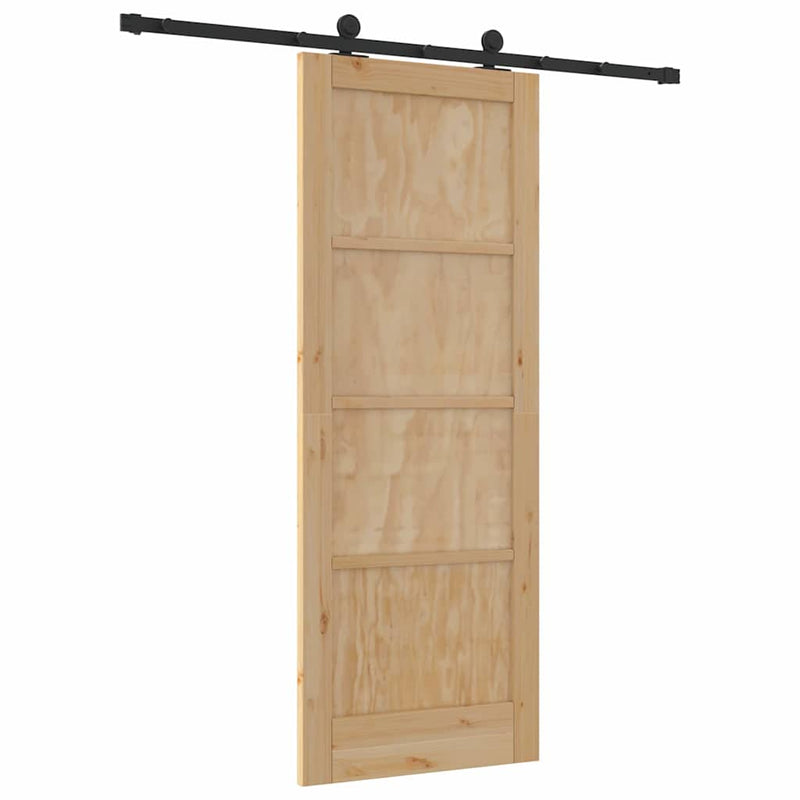 vidaXL Tolóajtó Szett Természetes és fekete 78 x 202 cm