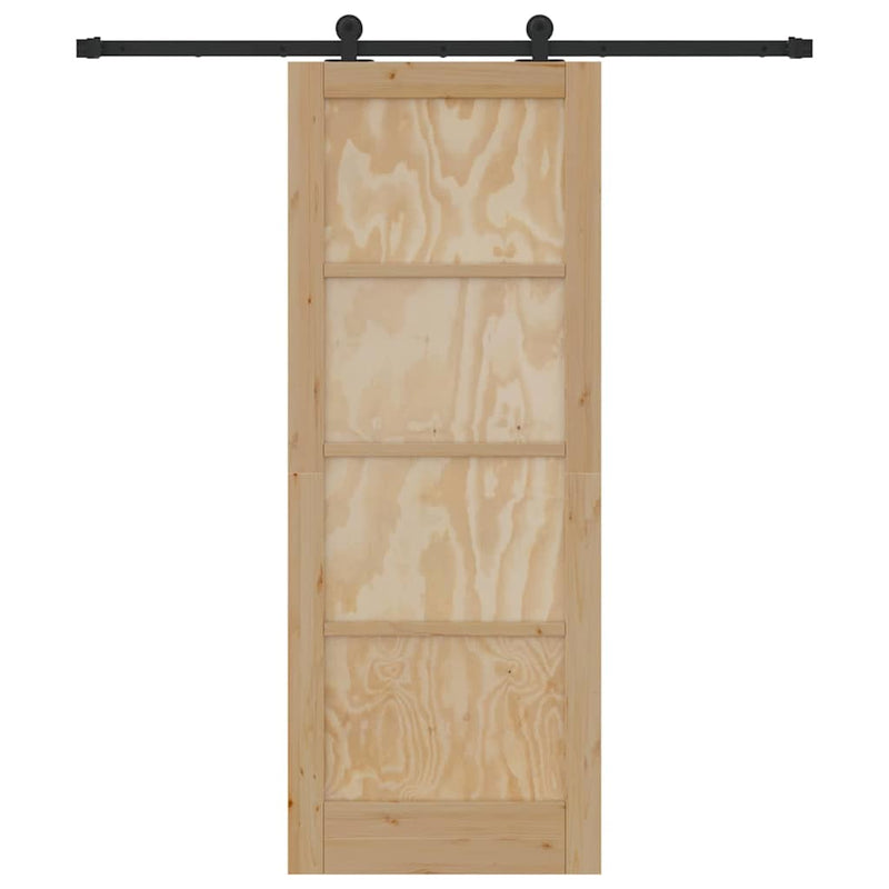 vidaXL Tolóajtó Szett Természetes és fekete 78 x 202 cm