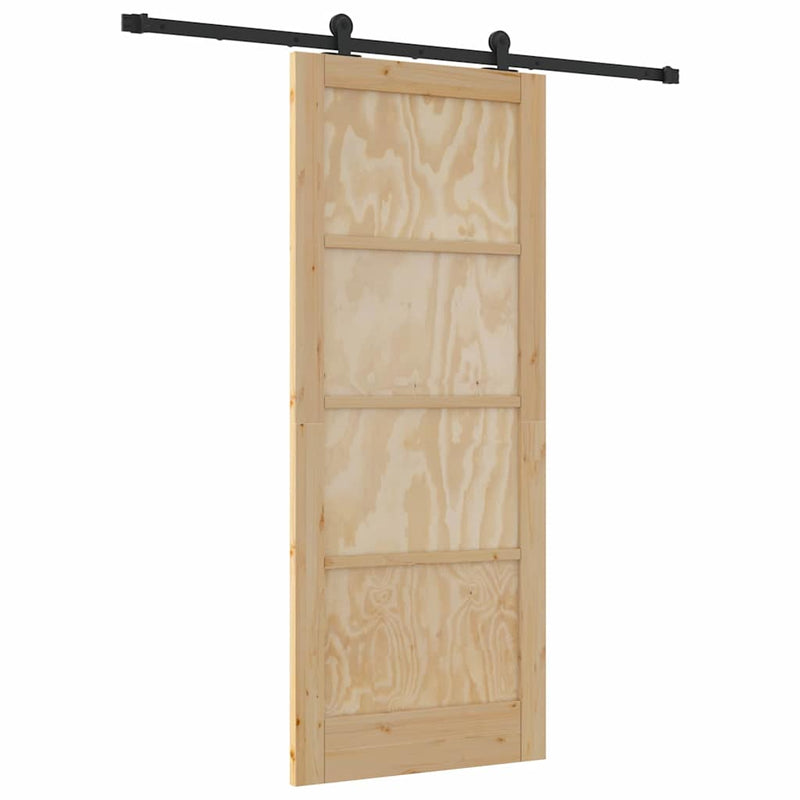 vidaXL Tolóajtó Szett Természetes és fekete 83 x 202 cm
