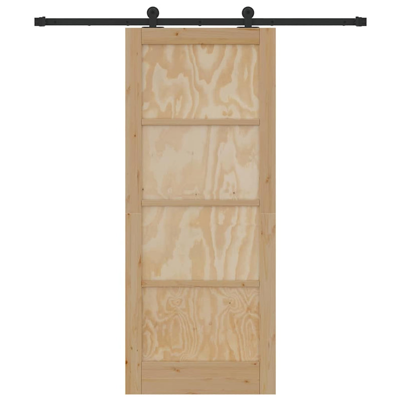 vidaXL Tolóajtó Szett Természetes és fekete 83 x 202 cm