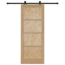 vidaXL Csúszó ajtó Természetes és fekete 83 x 211 cm Tömör fenyőfa