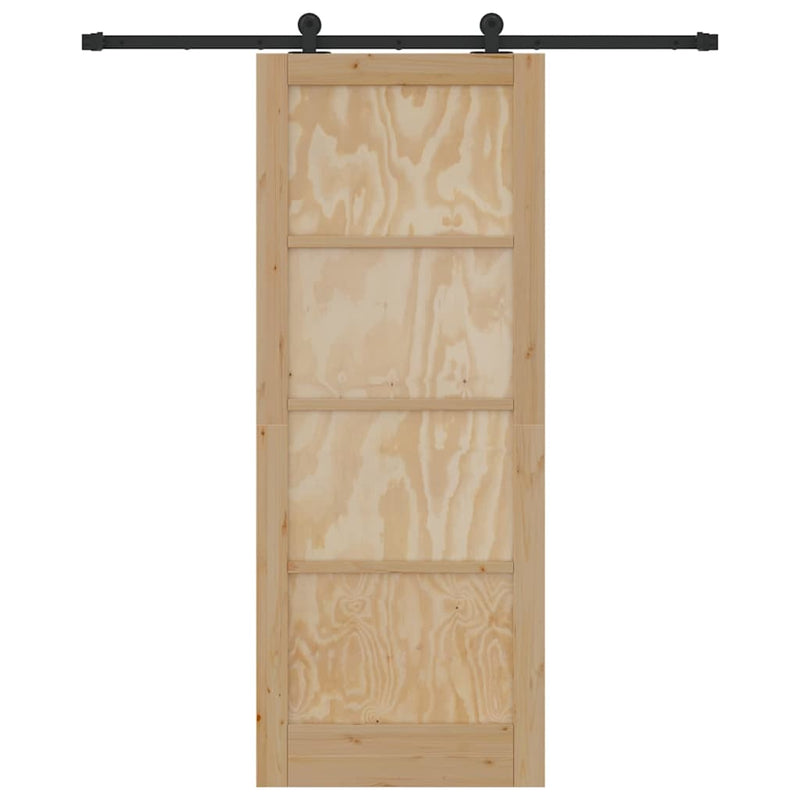 vidaXL Tolóajtó Szett Természetes és fekete 83 x 211 cm
