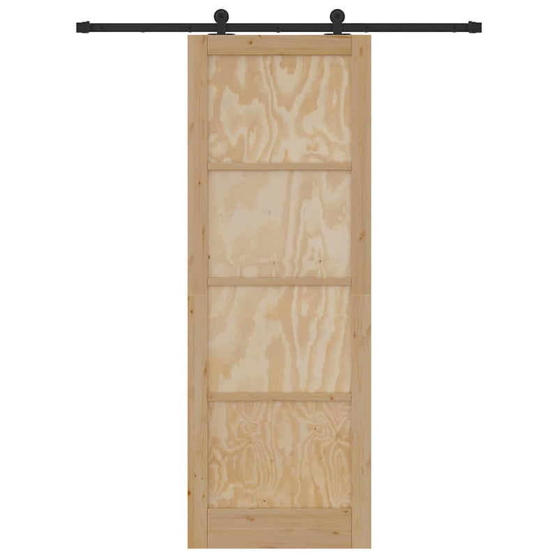 vidaXL Tolóajtó Szett Természetes és fekete 83 x 232 cm