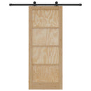 vidaXL Csúszó ajtó Természetes és fekete 86 x 211 cm Tömör fenyőfa