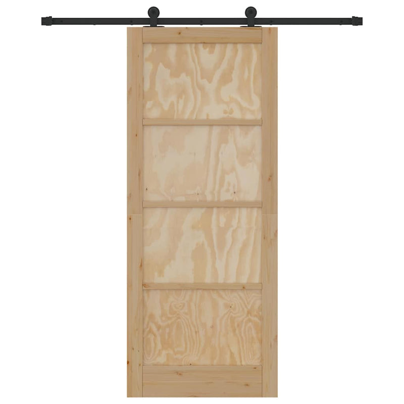 vidaXL Tolóajtó Szett Természetes és fekete 86 x 211 cm