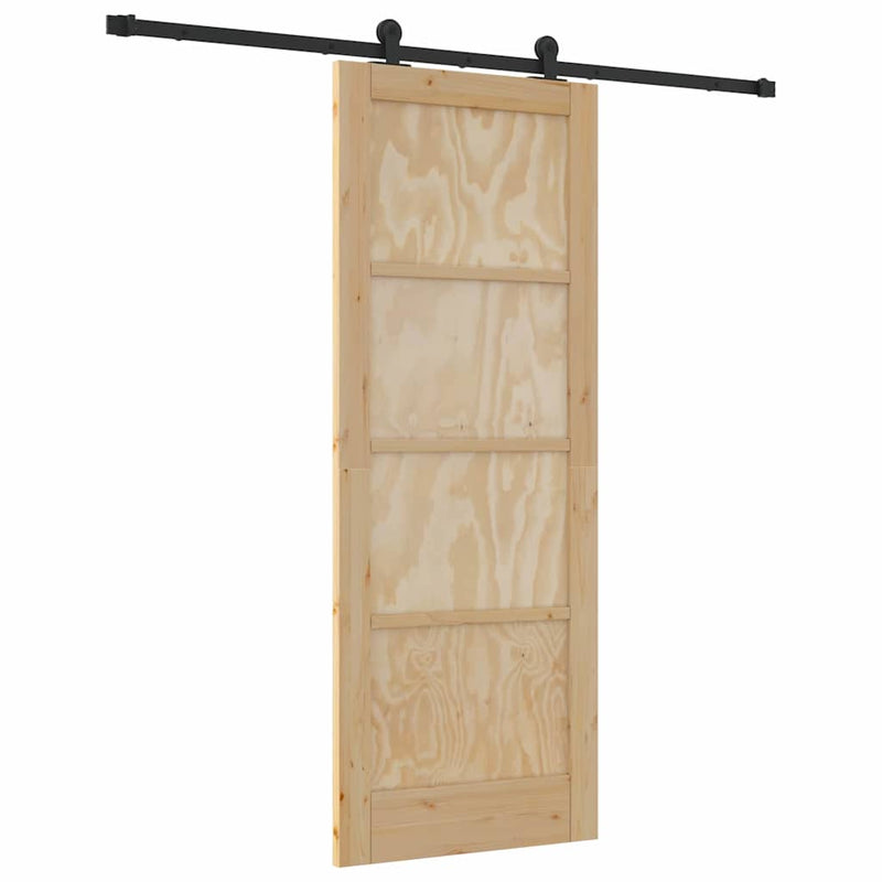 vidaXL Tolóajtó Szett Természetes és fekete 78 x 202 cm