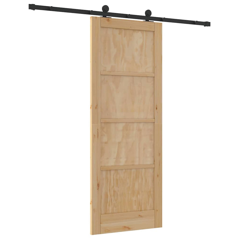 vidaXL Tolóajtó Szett Természetes és fekete 78 x 202 cm