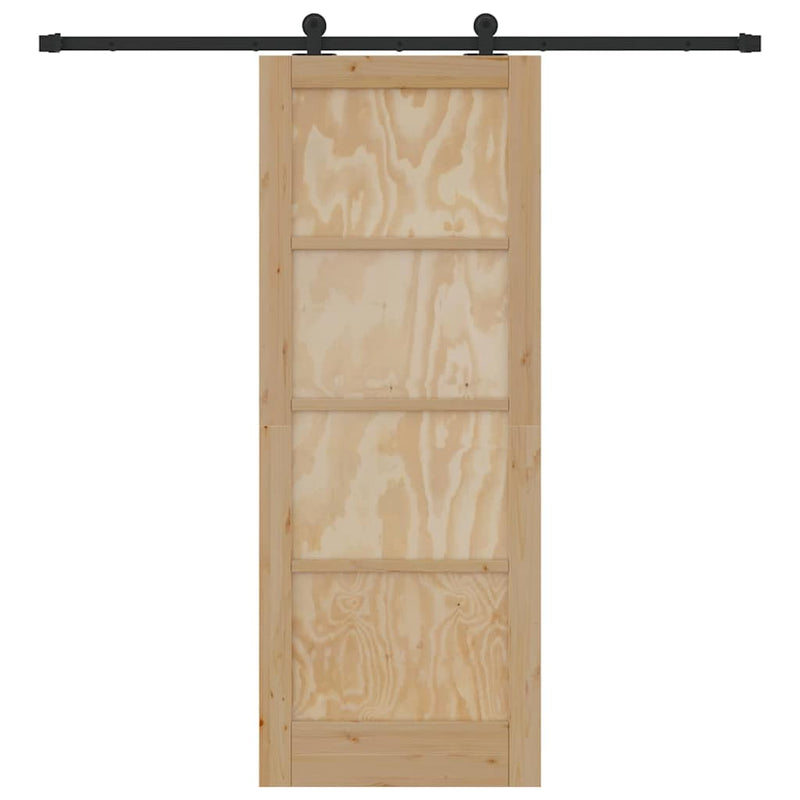 vidaXL Tolóajtó Szett Természetes és fekete 78 x 202 cm