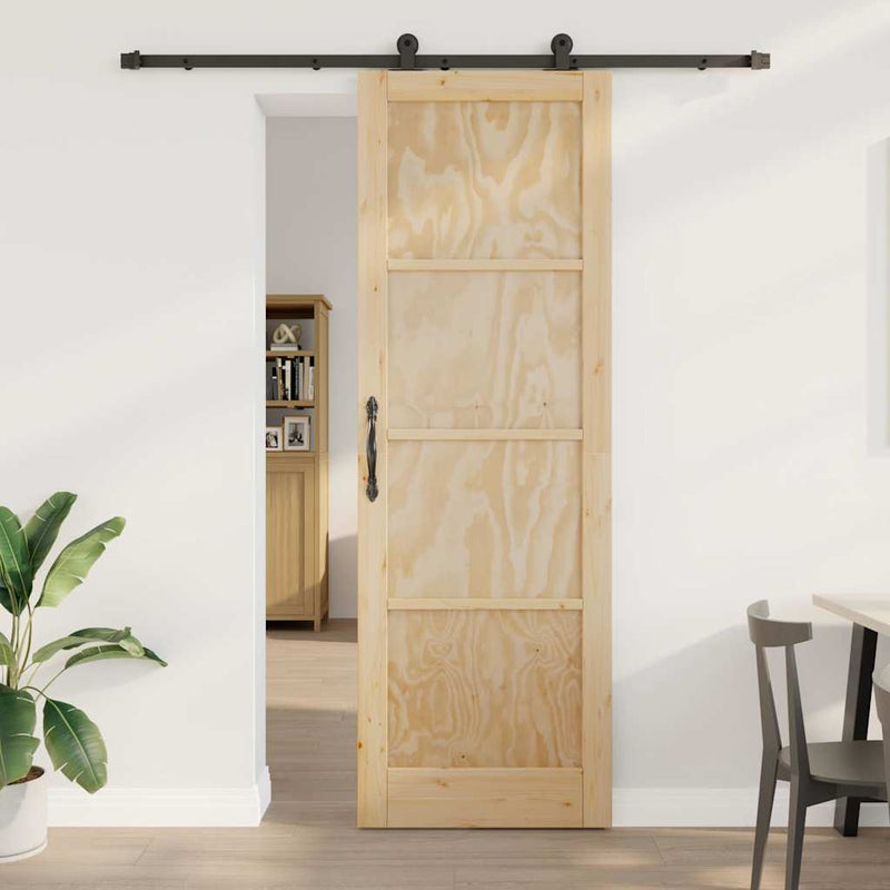 vidaXL Tolóajtó Szett Természetes és fekete 78 x 232 cm