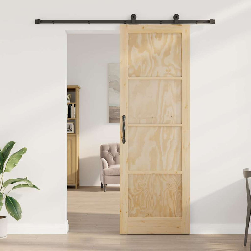 vidaXL Tolóajtó Szett Természetes és fekete 78 x 232 cm