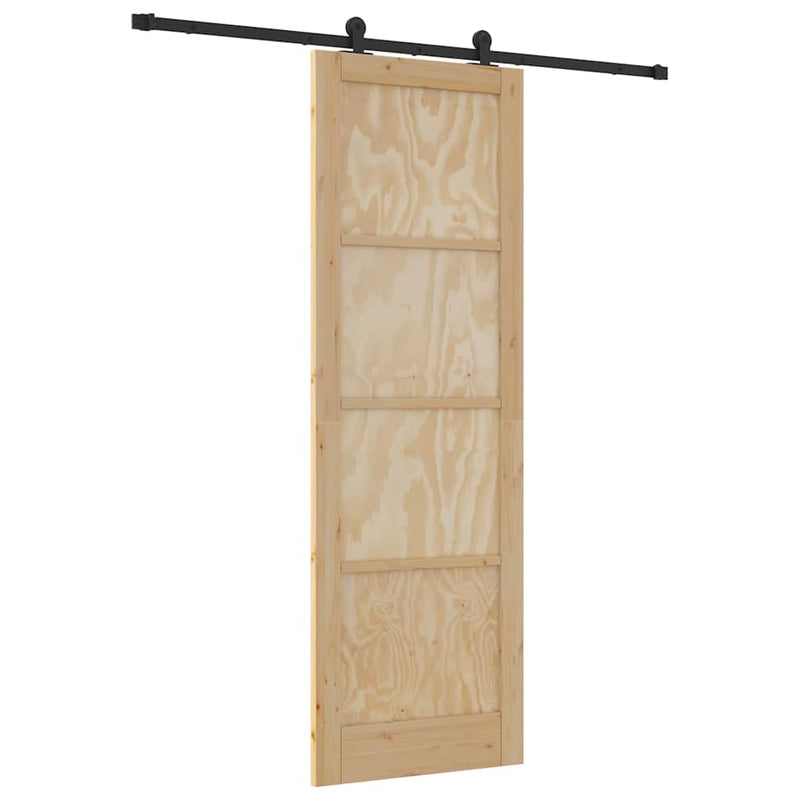 vidaXL Tolóajtó Szett Természetes és fekete 78 x 232 cm