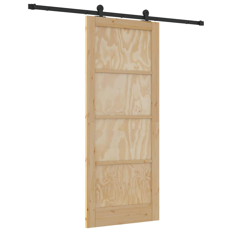 vidaXL Tolóajtó Szett Természetes és fekete 83 x 202 cm