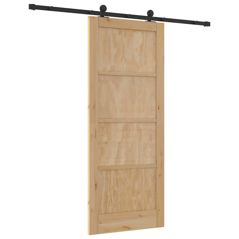 vidaXL Tolóajtó Szett Természetes és fekete 83 x 202 cm