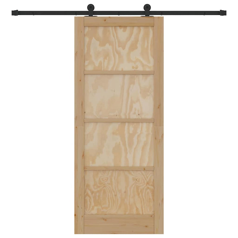 vidaXL Tolóajtó Szett Természetes és fekete 83 x 202 cm