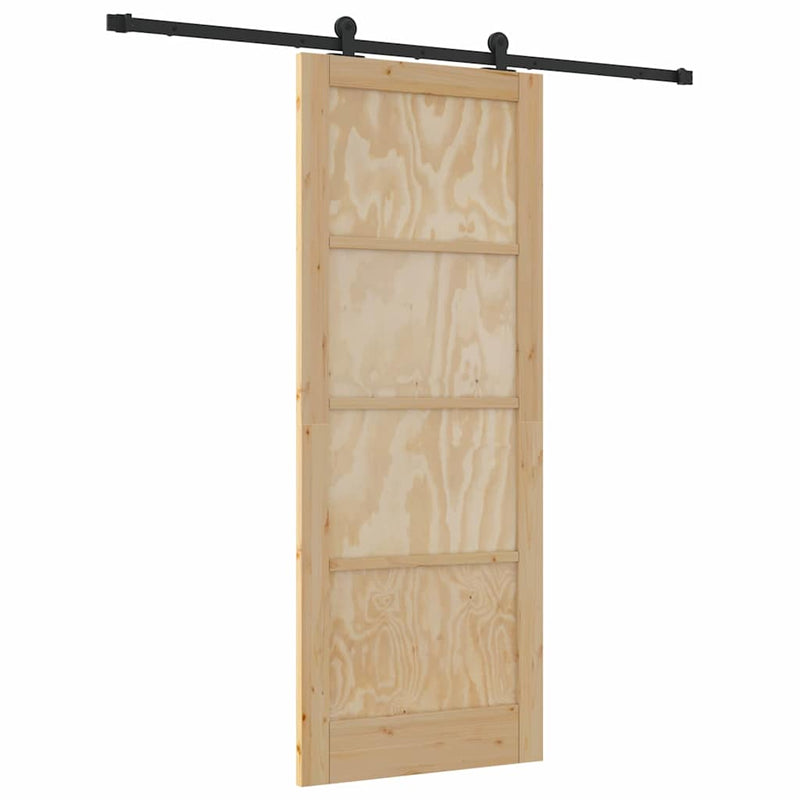 vidaXL Tolóajtó Szett Természetes és fekete 83 x 211 cm