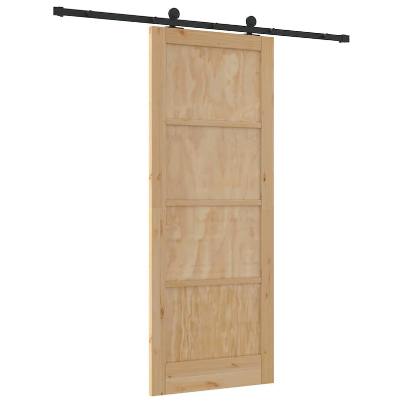 vidaXL Tolóajtó Szett Természetes és fekete 83 x 211 cm