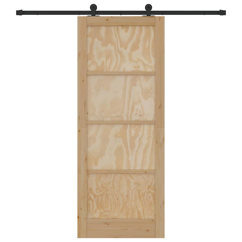 vidaXL Tolóajtó Szett Természetes és fekete 83 x 211 cm