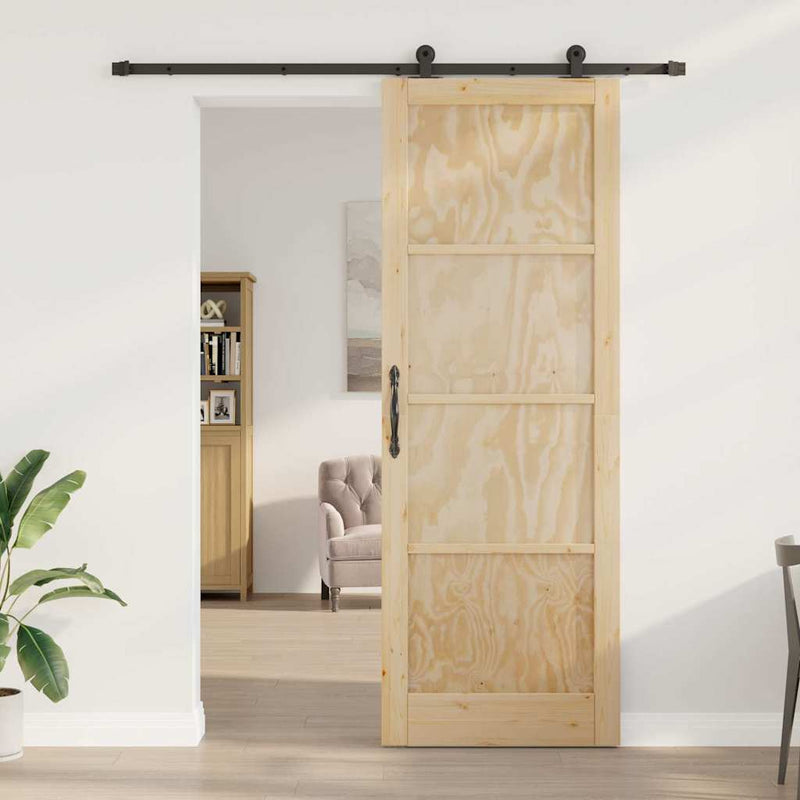 vidaXL Tolóajtó Szett Természetes és fekete 83 x 232 cm