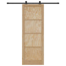 vidaXL Csúszó ajtó Természetes és fekete 83 x 232 cm Tömör fenyőfa